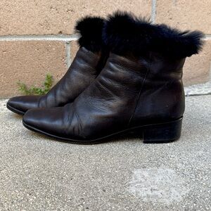 J. Crew black leather ankle boots
